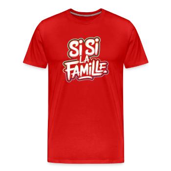 Si si la famille - T-shirt bio Premium Homme - rouge - Devant - Damien (186cm)
