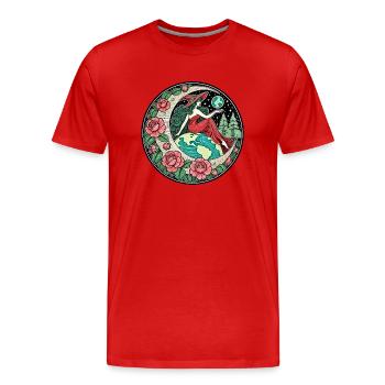 Hexe der Erde - Männer Premium Bio T-Shirt - Rot - Vorne - Damien (186cm)