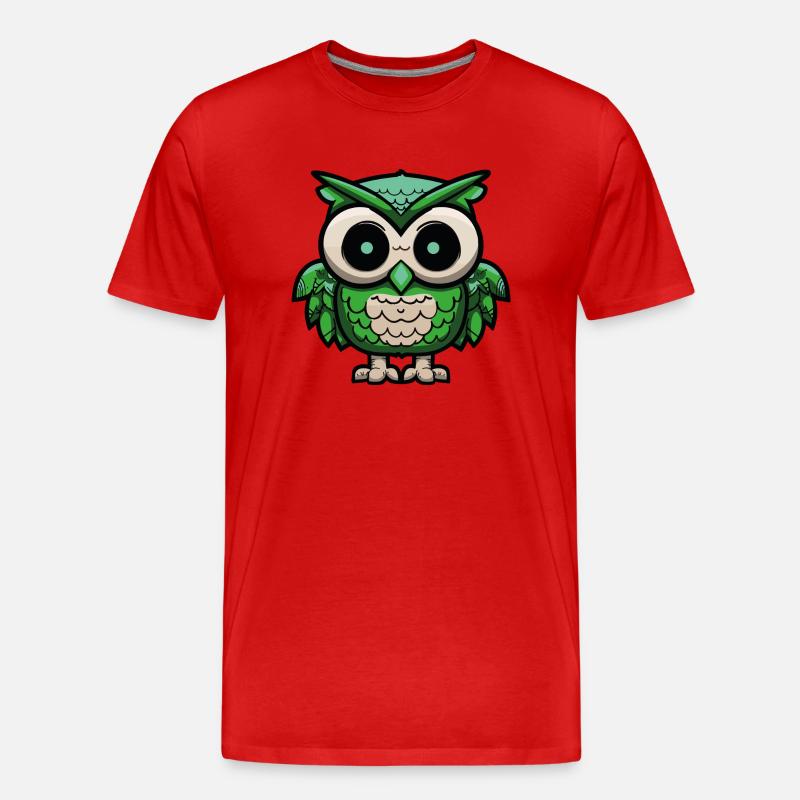 eule owl nachteule - Männer Premium Bio T-Shirt - Rot