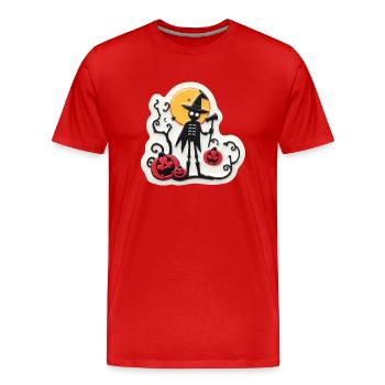 Halloween effrayant - T-shirt bio Premium Homme - rouge - Devant - Damien (186cm)