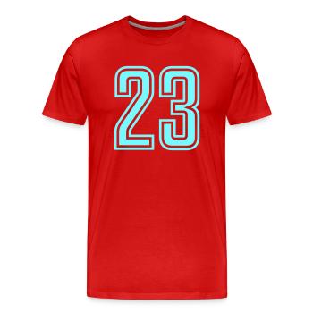 23 - T-shirt bio Premium Homme - rouge - Devant - Damien (186cm)