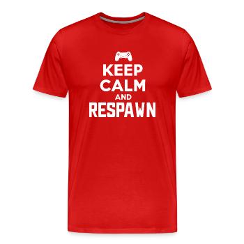 Restez calme et réapparaissez - T-shirt bio Premium Homme - rouge - Devant - Damien (186cm)