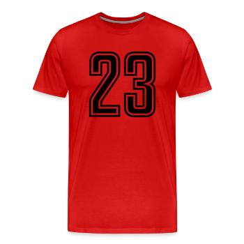 23 - T-shirt bio Premium Homme - rouge - Devant - Damien (186cm)