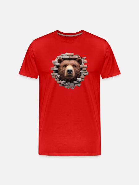 Bear in the hole - Men's Premium Organic T-Shirt - red