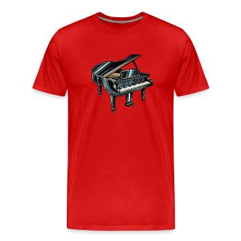 Klavier - Männer Premium Bio T-Shirt - Rot - Vorne - Damien (186cm)