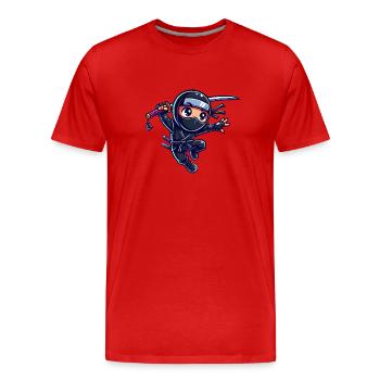 ninja - Männer Premium Bio T-Shirt - Rot - Vorne - Damien (186cm)