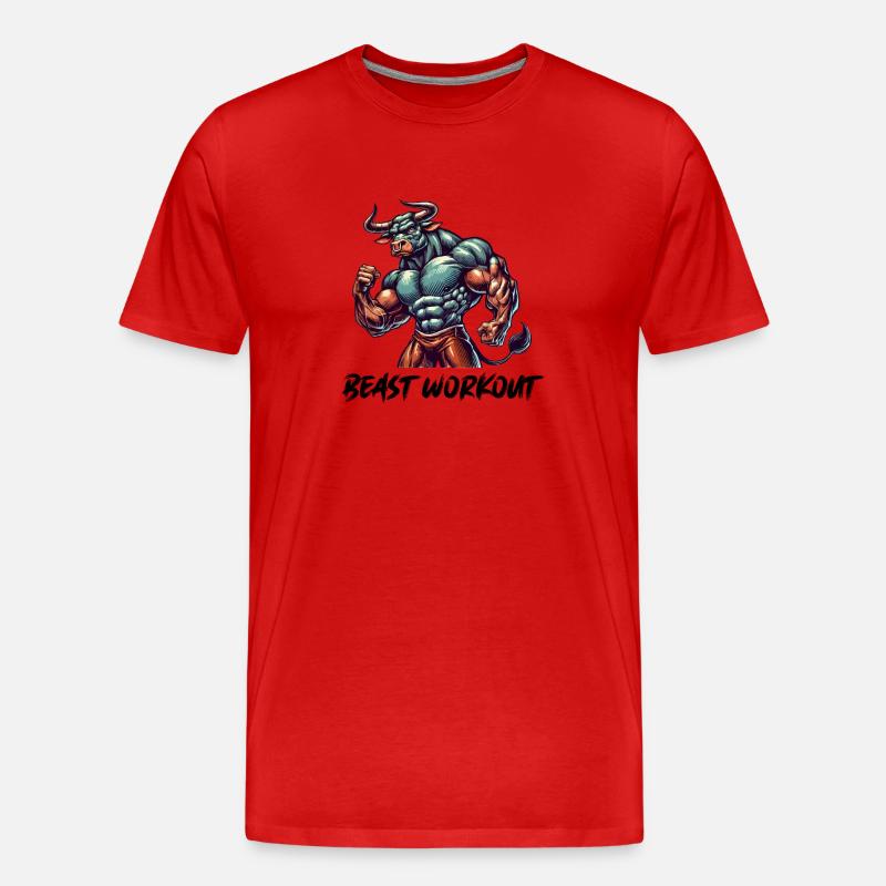 Stier Beast Workout - Männer Premium Bio T-Shirt - Rot