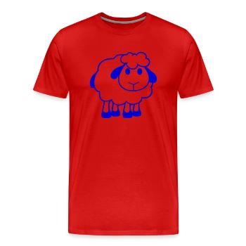 Schaf Baby Steht Süß Niedlich Lamm Kind Cool Comic - Männer Premium Bio T-Shirt - Rot - Vorne - Damien (186cm)
