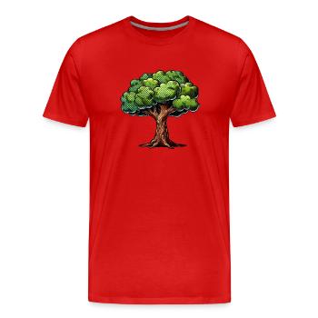 Baum - Männer Premium Bio T-Shirt - Rot - Vorne - Damien (186cm)