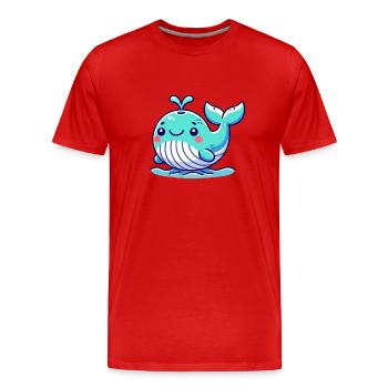 whale comic - Men's Premium Organic T-Shirt - red - Front - Damien (186cm)