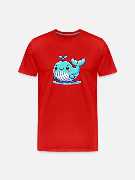 whale comic - Men's Premium Organic T-Shirt - red