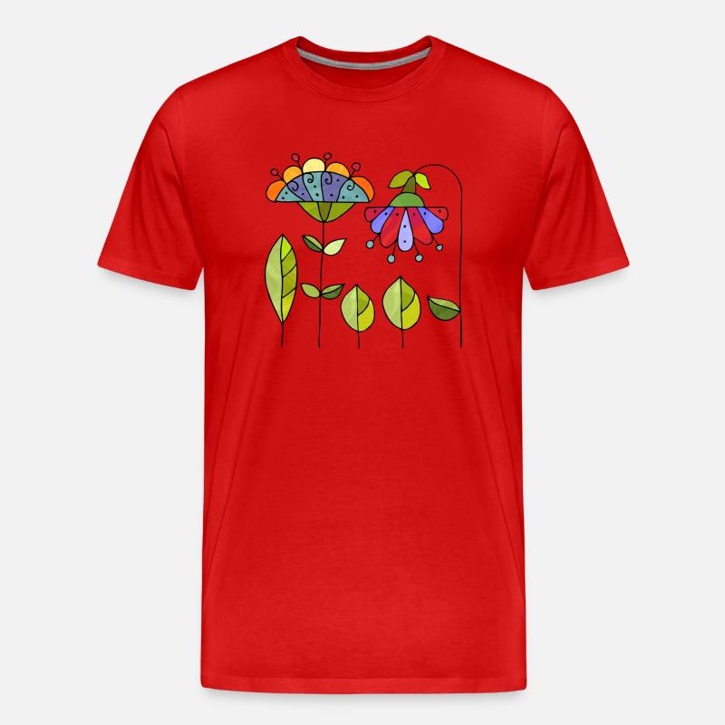 Fleur - T-shirt bio Premium Homme - rouge