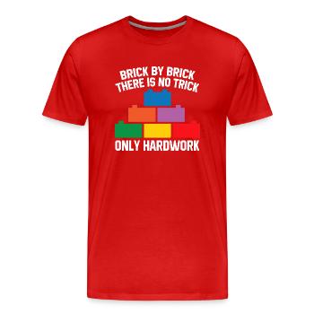 Brick Builder Brick Building Master Builder - Men's Premium Organic T-Shirt - red - Front - Damien (186cm)
