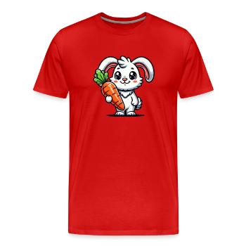 Rabbit Rabbit Comic - Men's Premium Organic T-Shirt - red - Front - Damien (186cm)