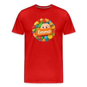 Emma baby - Men's Premium Organic T-Shirt - red - Front - Damien (186cm)