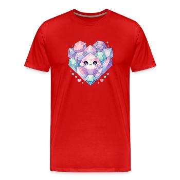 Cristaux - T-shirt bio Premium Homme - rouge - Devant - Damien (186cm)