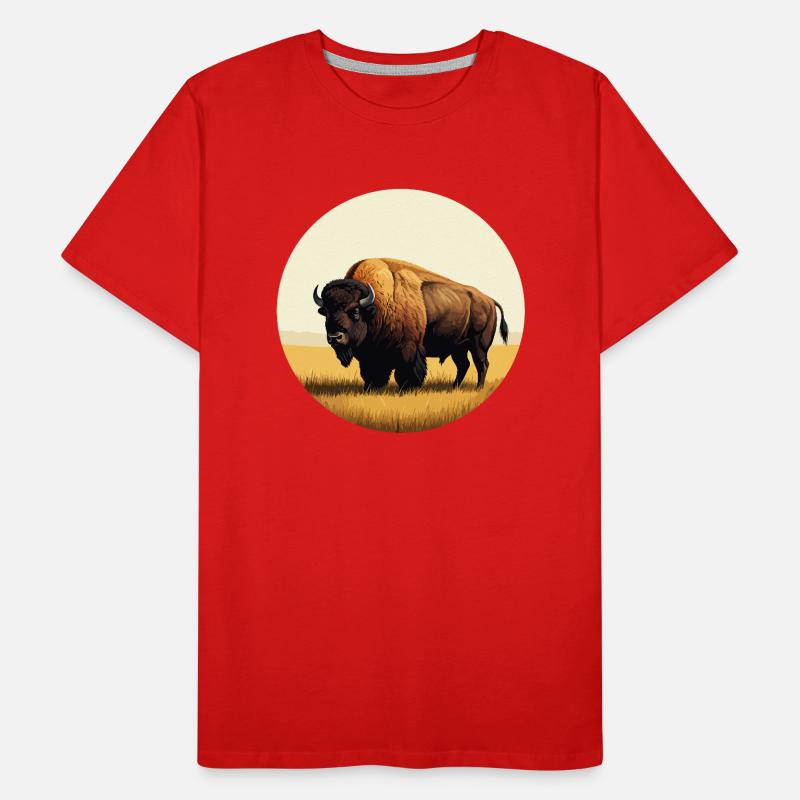 Bison dans la prairie T-shirt bio Premium Homme