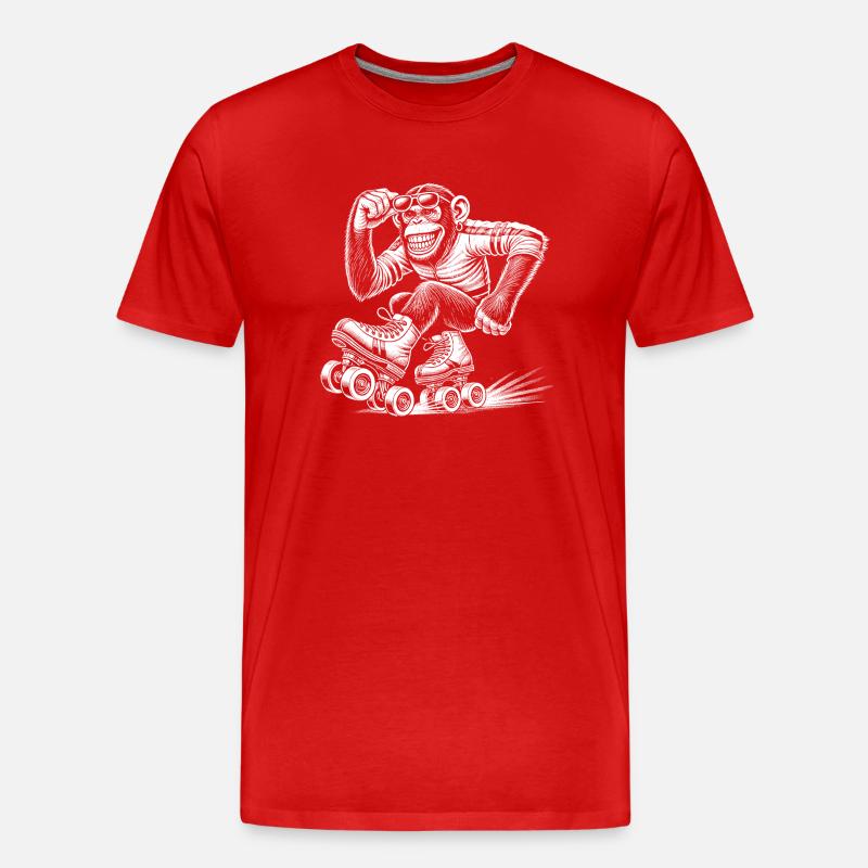 Rollschuhe - Männer Premium Bio T-Shirt - Rot
