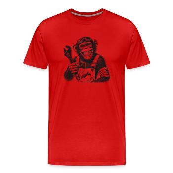 Mechanic - Men's Premium Organic T-Shirt - red - Front - Damien (186cm)