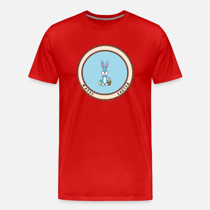 Frohe Ostern - Männer Premium Bio T-Shirt - Rot