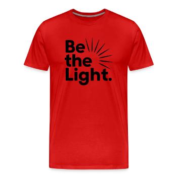 Soyez la lumière - T-shirt bio Premium Homme - rouge - Devant - Damien (186cm)