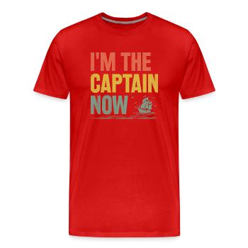 Ich bin jetzt der Kapitän Paddelboot - Männer Premium Bio T-Shirt - Rot - Vorne - Damien (186cm)