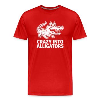 Niedliche Alligator-Alligatoren - Männer Premium Bio T-Shirt - Rot - Vorne - Damien (186cm)