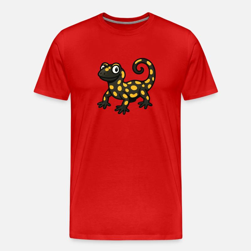 salamander gecko comic - Männer Premium Bio T-Shirt - Rot