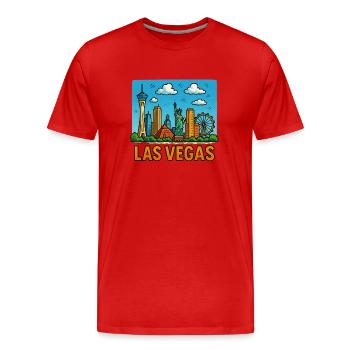 Ville de Las Vegas - T-shirt bio Premium Homme - rouge - Devant - Damien (186cm)