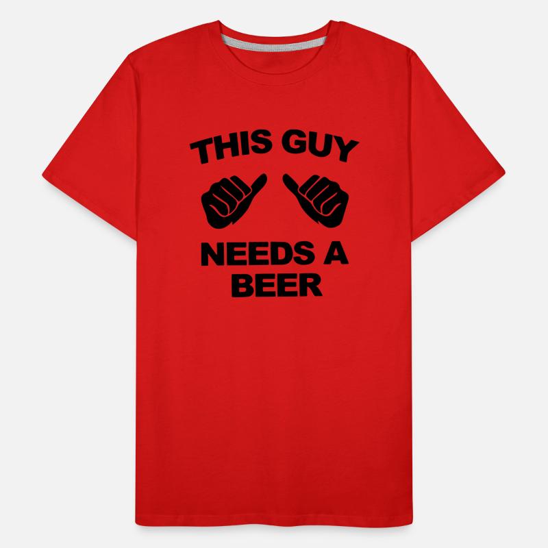 this guy needs a beer Men's Premium Organic T-Shirt