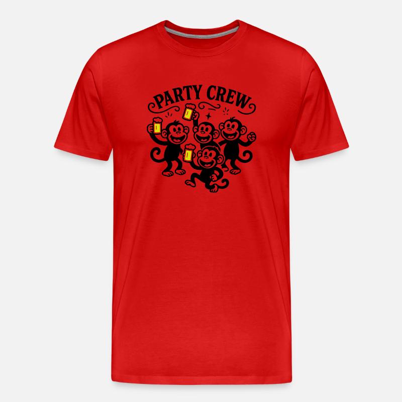 Party Crew Monkey Beer - Men's Premium Organic T-Shirt - red
