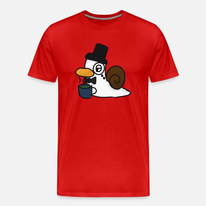 Schnente Monokel-Teezeit - Männer Premium Bio T-Shirt - Rot