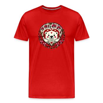 Folk Heart Creature - Men's Premium Organic T-Shirt - red - Front - Damien (186cm)