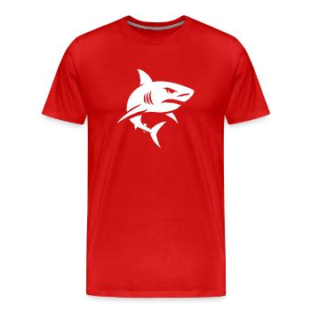 Nasty, bad-tempered shark - Men's Premium Organic T-Shirt - red - Front - Damien (186cm)