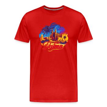 Palma Capital Mallorca Silhouette Cadeau - T-shirt bio Premium Homme - rouge - Devant - Damien (186cm)