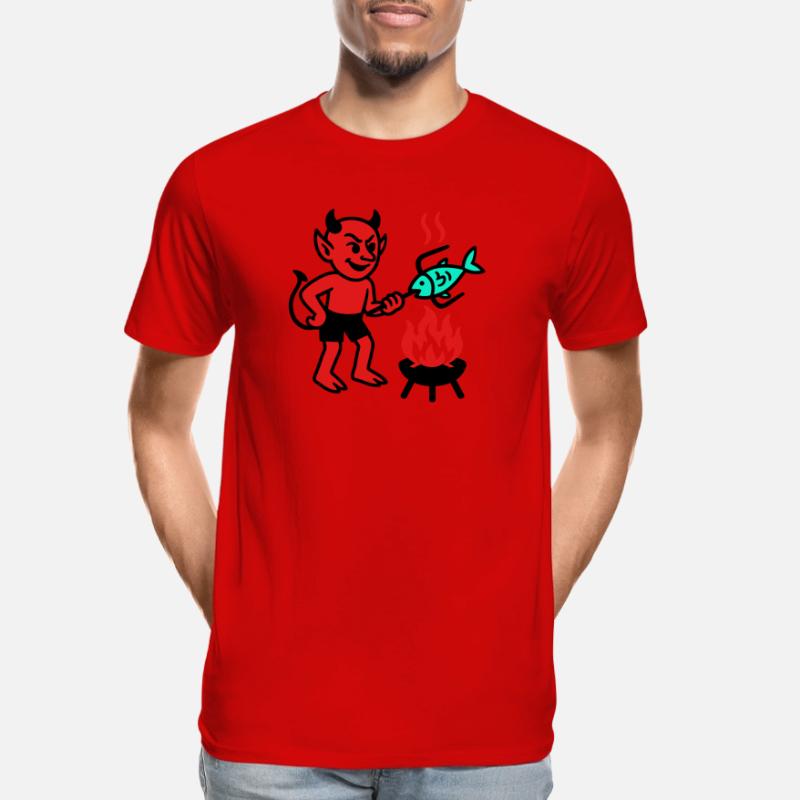 Devil with Fish Men's Premium Organic T-Shirt