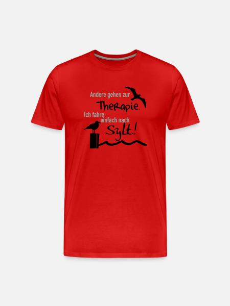 Therapie Sylt - Männer Premium Bio T-Shirt - Rot