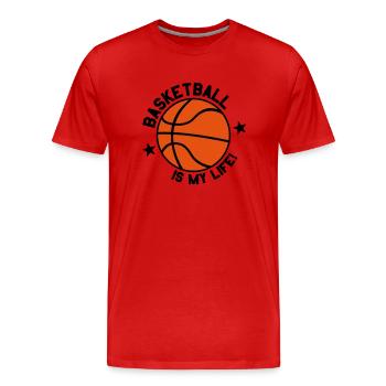 basketball_is_my_life, stars - Männer Premium Bio T-Shirt - Rot - Vorne - Damien (186cm)