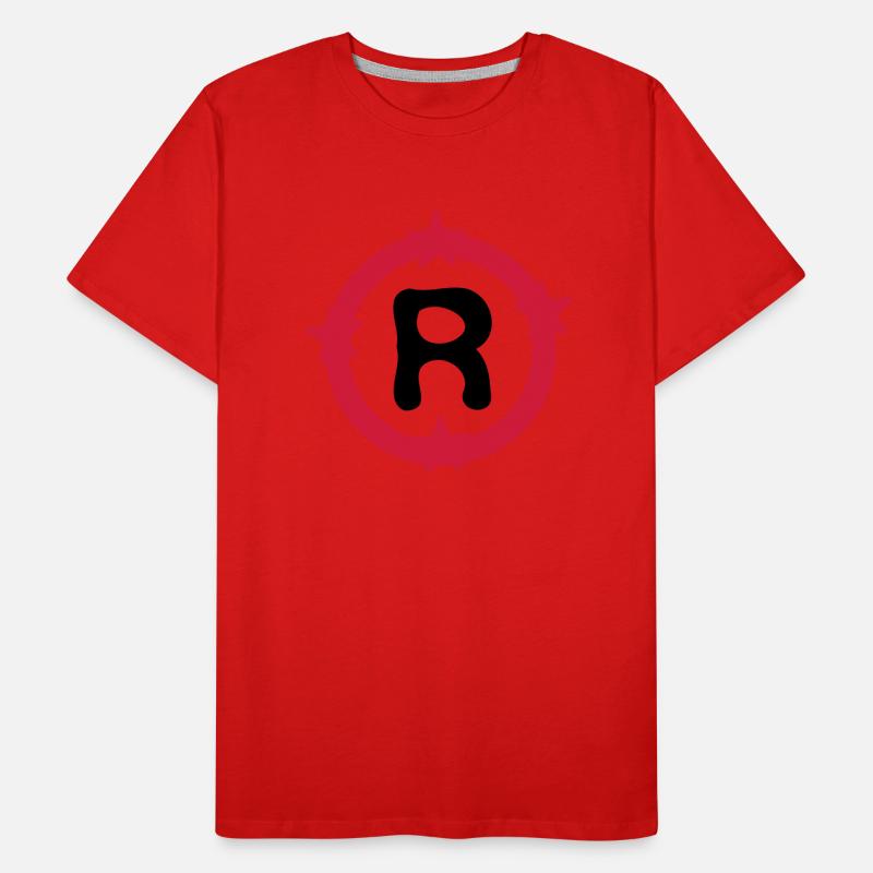 Letter R & Circle shapes pattern Men's Premium Organic T-Shirt