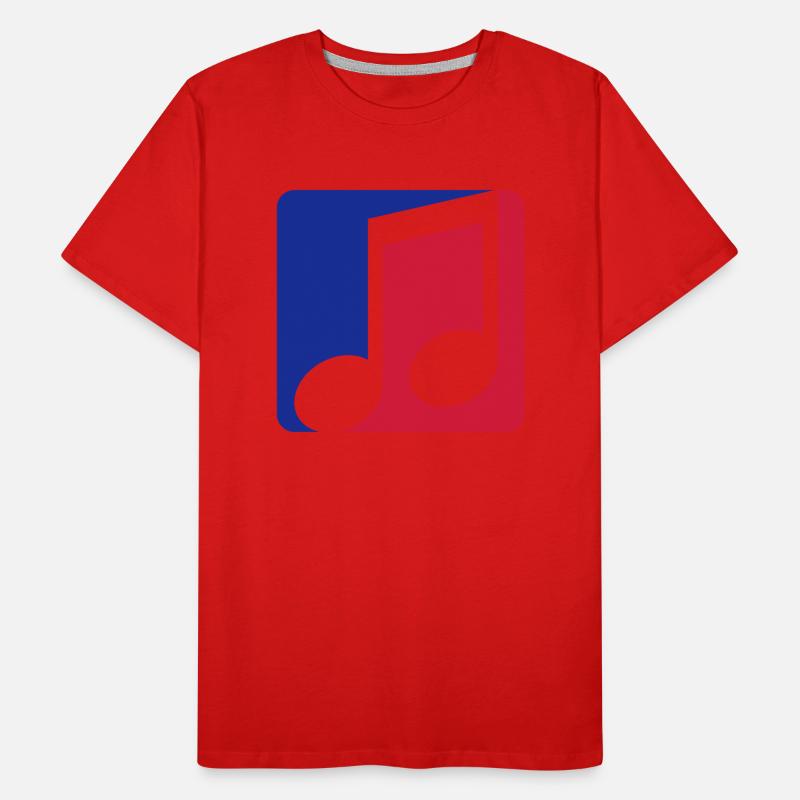 red blue button music note cool contour sign part Men's Premium Organic T-Shirt