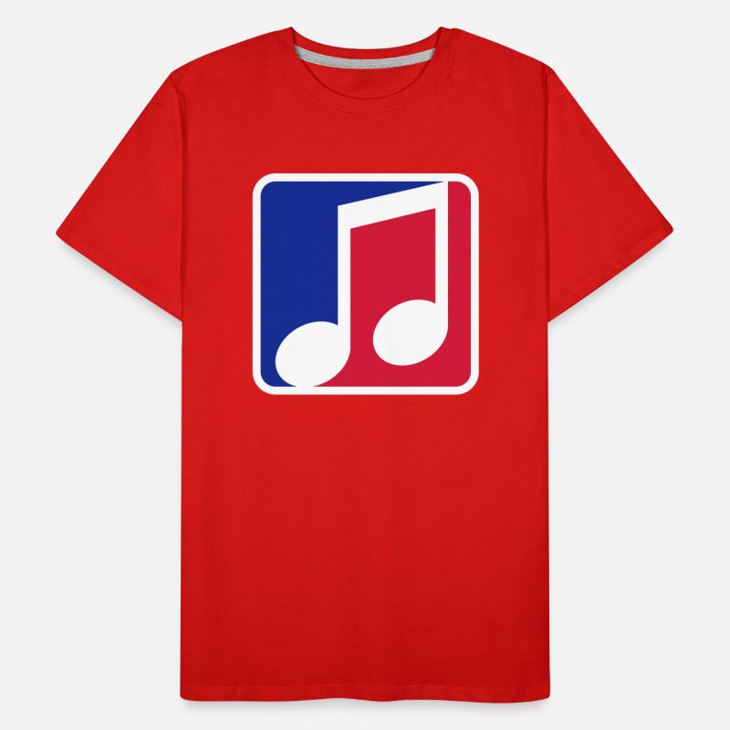 blue red button music note cool silhouette sign part Men's Premium Organic T-Shirt