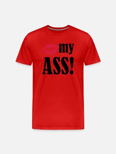 kiss_my_ass_01 - Männer Premium Bio T-Shirt - Rot
