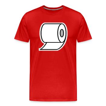 Klopapier, Toilettenpapier, Corona, Hamstern. - Männer Premium Bio T-Shirt - Rot - Vorne - Damien (186cm)