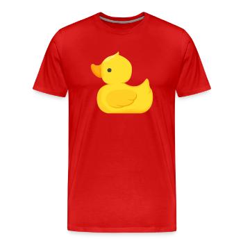 Ente - Männer Premium Bio T-Shirt - Rot - Vorne - Damien (186cm)