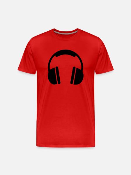 Headphone icon - Men's Premium Organic T-Shirt - red