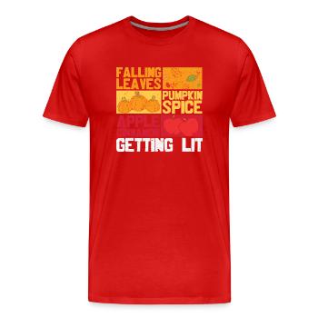 Thanksgiving Getting Lit - Men's Premium Organic T-Shirt - red - Front - Damien (186cm)