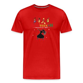 Juneteenth Outfit Black African Freedom - T-shirt bio Premium Homme - rouge - Devant - Damien (186cm)