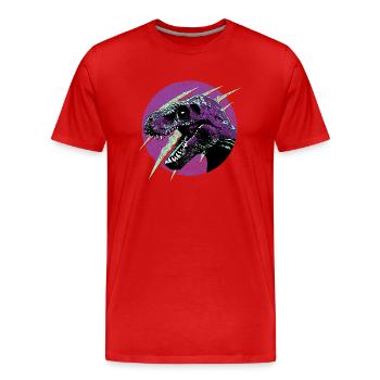 Dinosaure Tyrannosaurus Rex Scratch Design - T-shirt bio Premium Homme - rouge - Devant - Damien (186cm)
