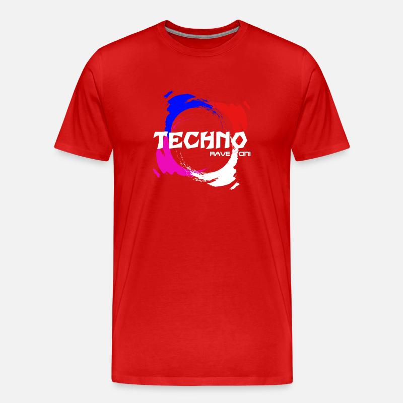 Rave On! - Männer Premium Bio T-Shirt - Rot