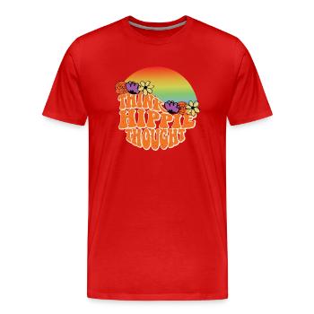 Hippie Rainbow - Men's Premium Organic T-Shirt - red - Front - Damien (186cm)